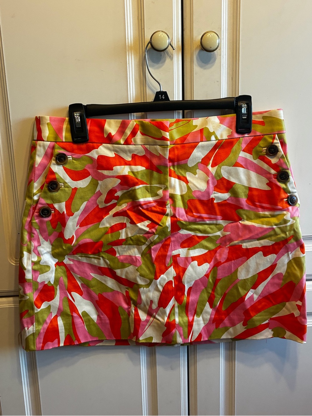 J Crew Woman’s Pink, Red, White & Green Printed Mini Skirt, Size: 8